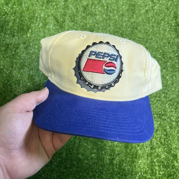 Vintage 90s American Needle Pepsi Co Drink Company Tan Adjustable Hat NWT - Picture 1 of 5